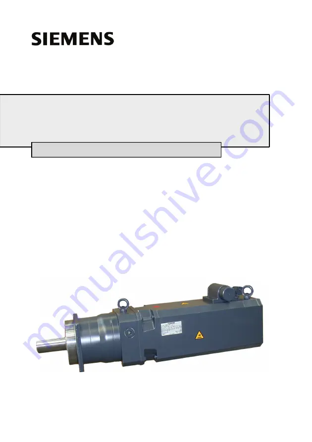 Siemens Geared motors-Planetary gear Instructions Manual Download Page 1