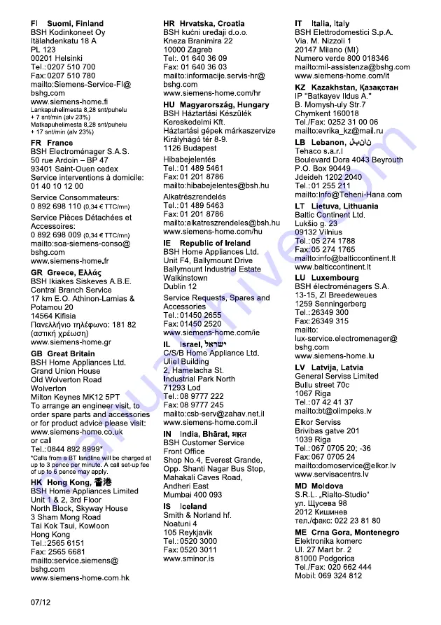 Siemens MC30000GB Operating Instructions Manual Download Page 10