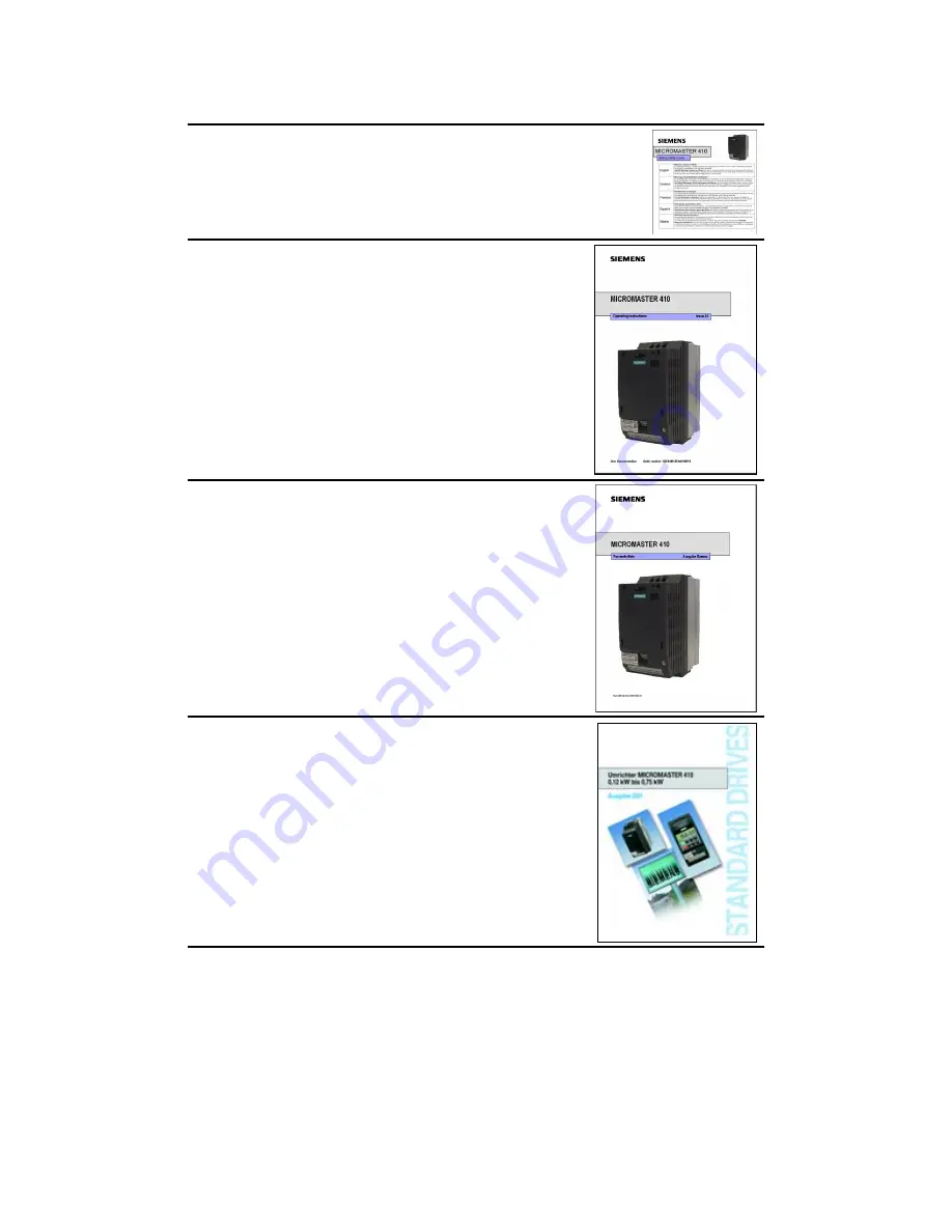 Siemens micromaster 410 Operating Instructions Manual Download Page 2