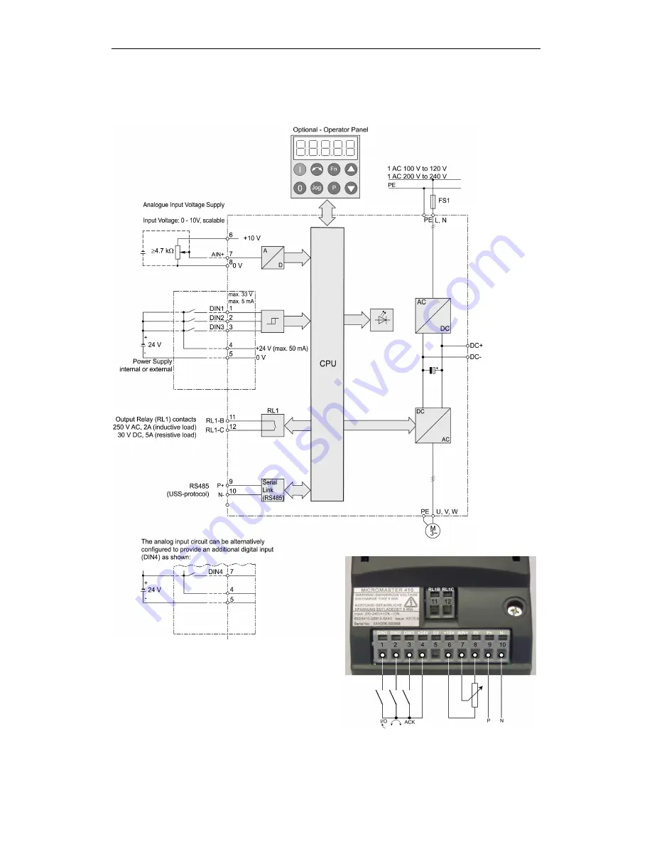 Siemens micromaster 410 Operating Instructions Manual Download Page 32