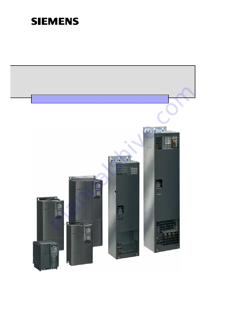 Siemens MICROMASTER 430 Скачать руководство пользователя страница 1