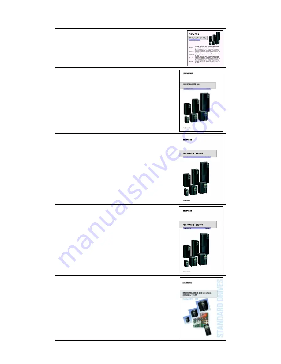 Siemens MICROMASTER 440 Series Operating Instructions Manual Download Page 3