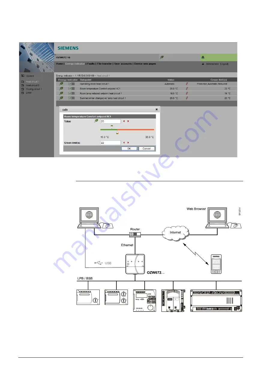 Siemens OZW672 Series Скачать руководство пользователя страница 64