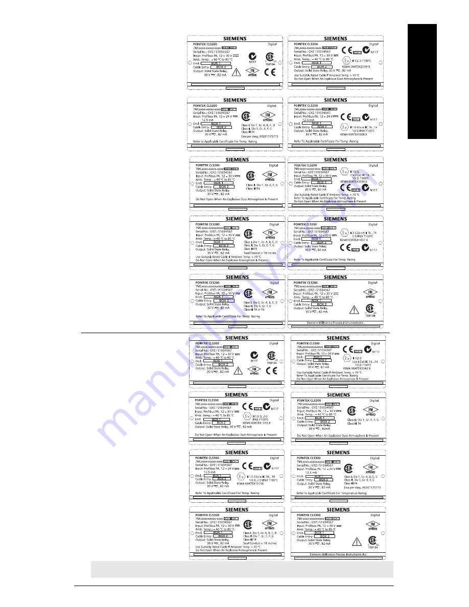 Siemens Pointek CLS200 Quick Start Manual Download Page 182