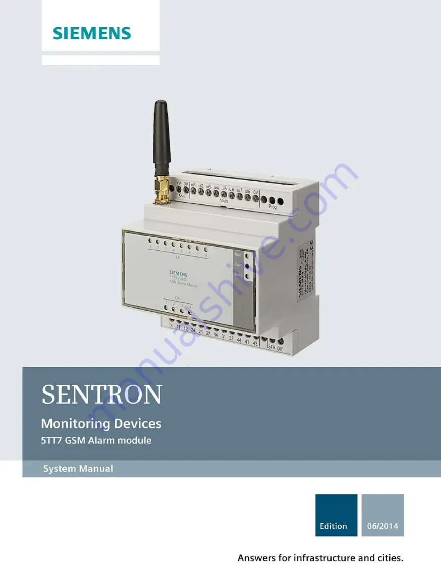 Siemens SENTRON 5TT7 System Manual Download Page 1