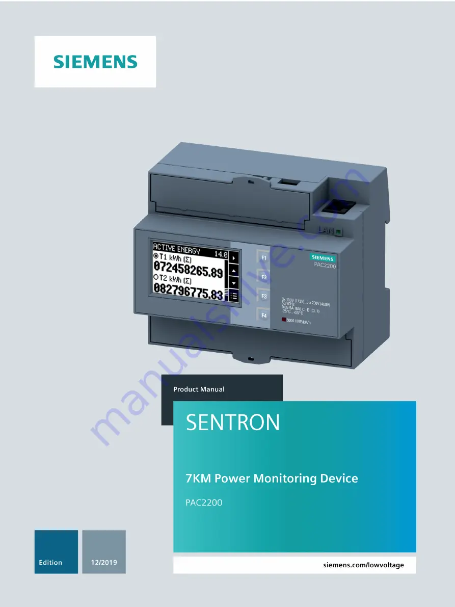 Siemens SENTRON PAC2200 Product Manual Download Page 1