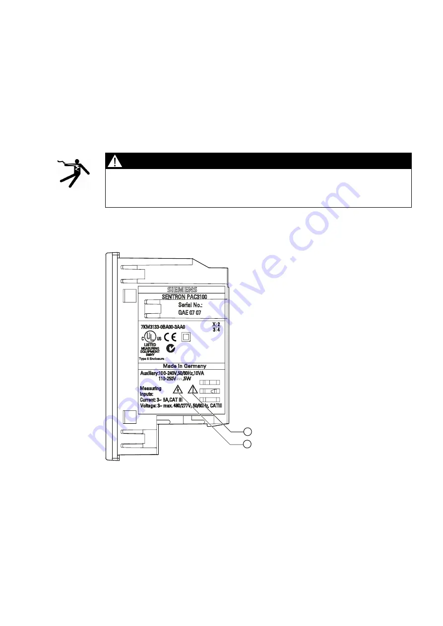 Siemens SENTRON PAC3100 Manual Download Page 13