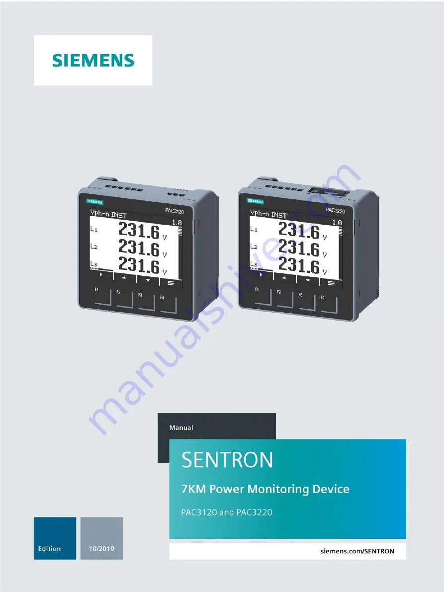 Siemens SENTRON PAC3120 Manual Download Page 1