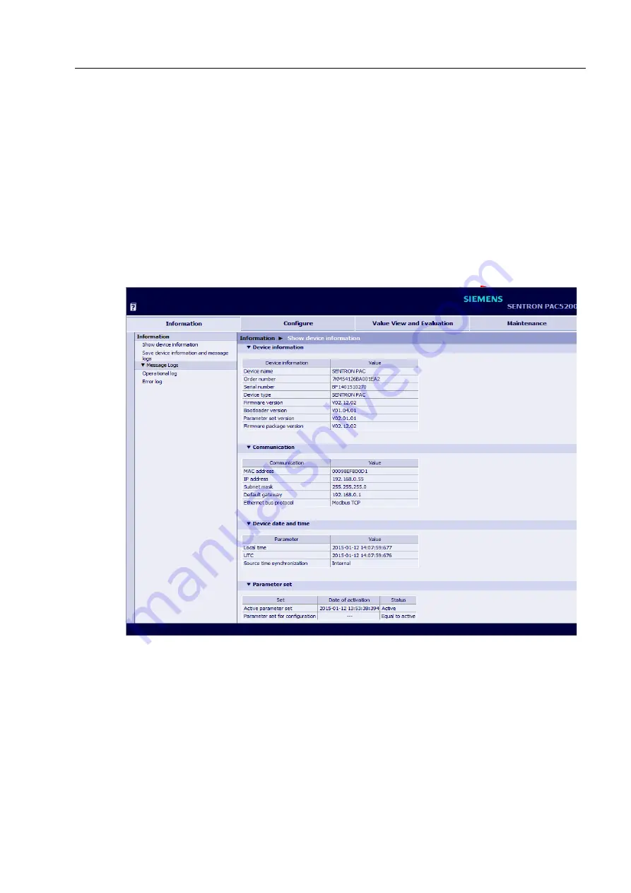 Siemens SENTRON PAC5100 Device Manual Download Page 101