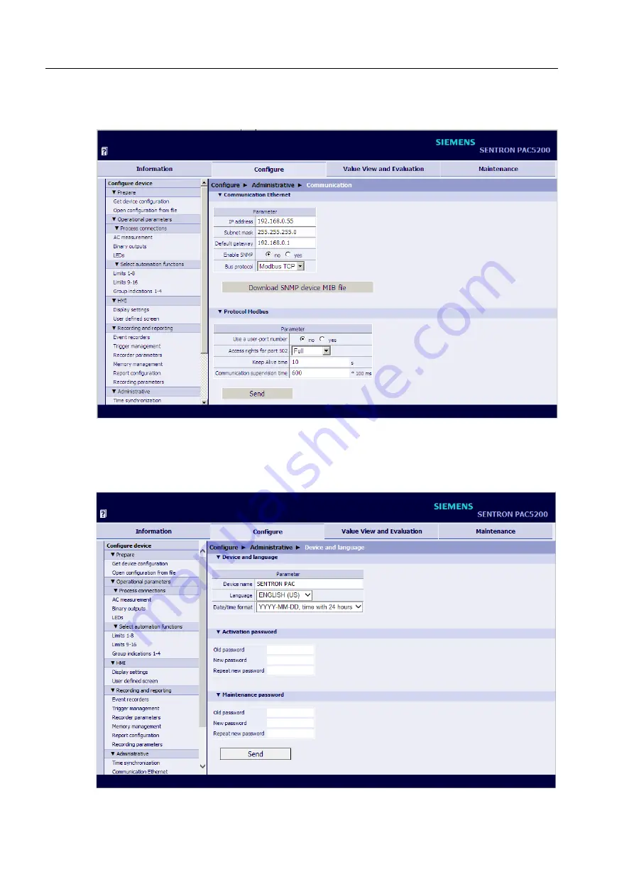 Siemens SENTRON PAC5100 Device Manual Download Page 188