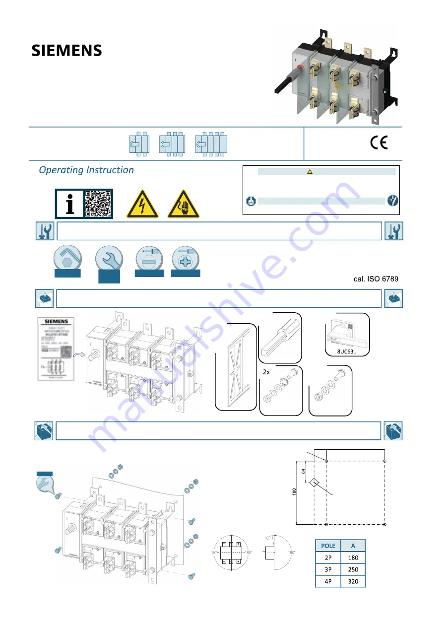 Siemens SENTRON SUPERSWITCH 3KL83 Series Operating Instructions Manual Download Page 1