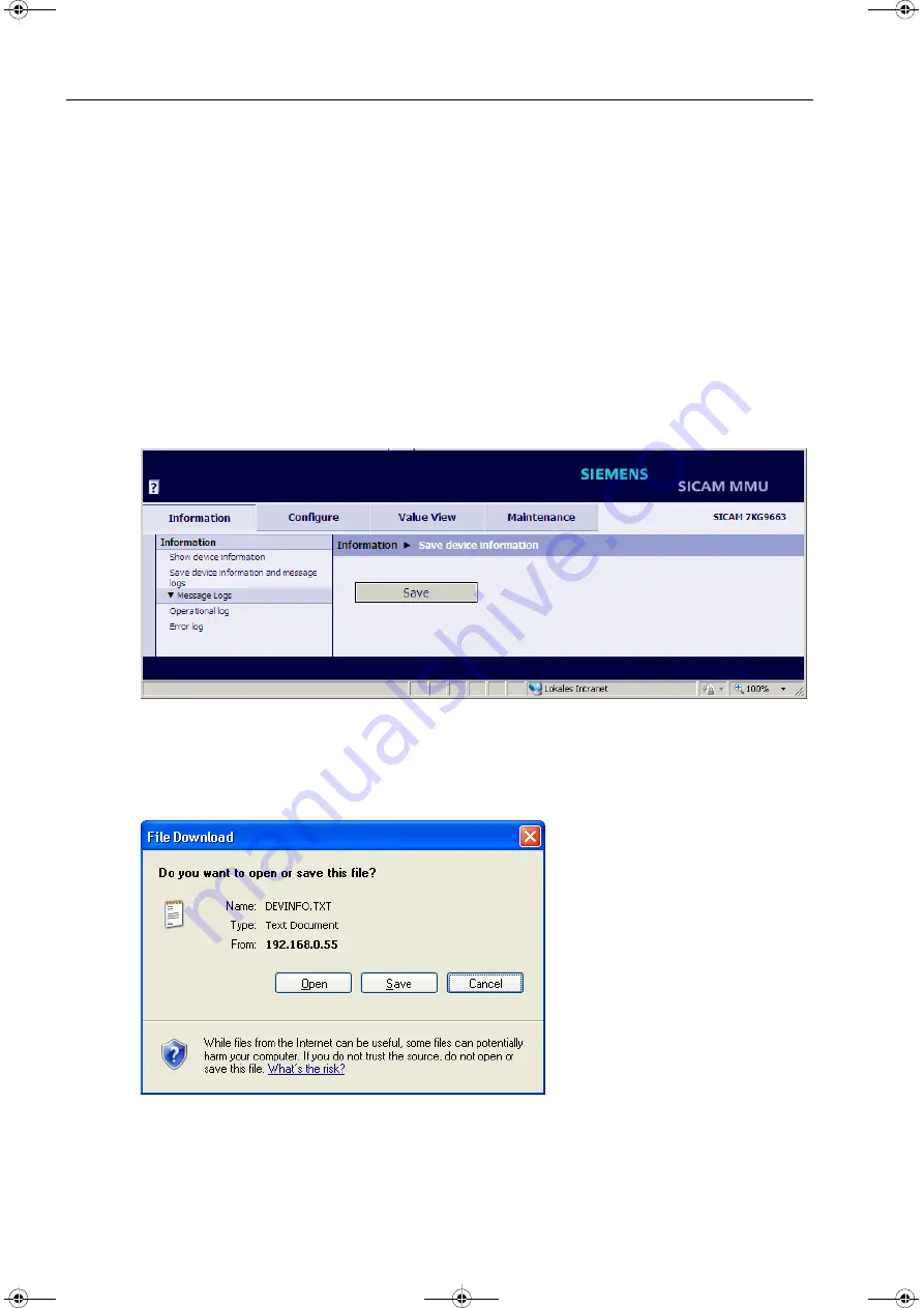 Siemens SICAM MMU 7KG9663 Device Manual Download Page 82