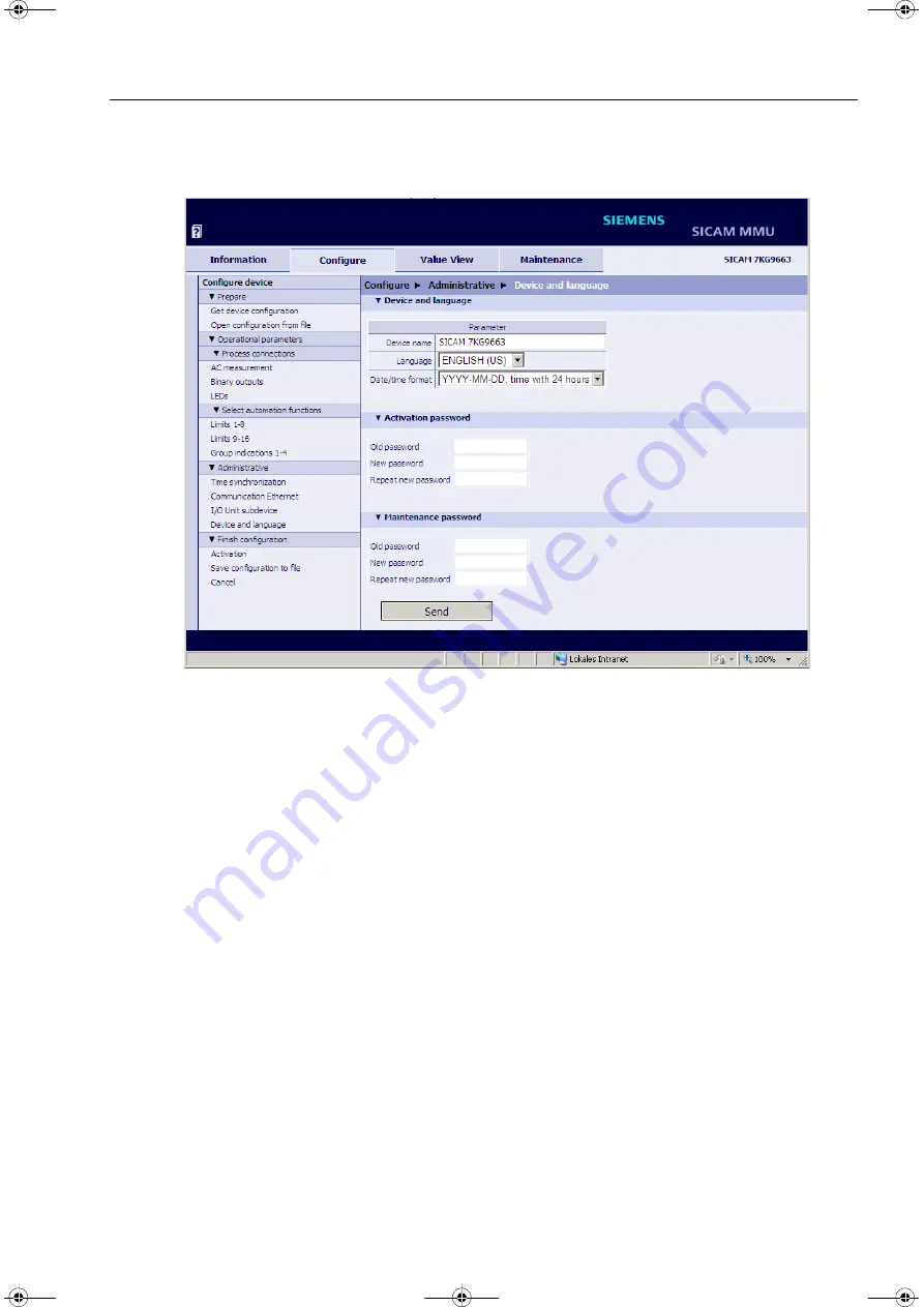 Siemens SICAM MMU 7KG9663 Device Manual Download Page 127