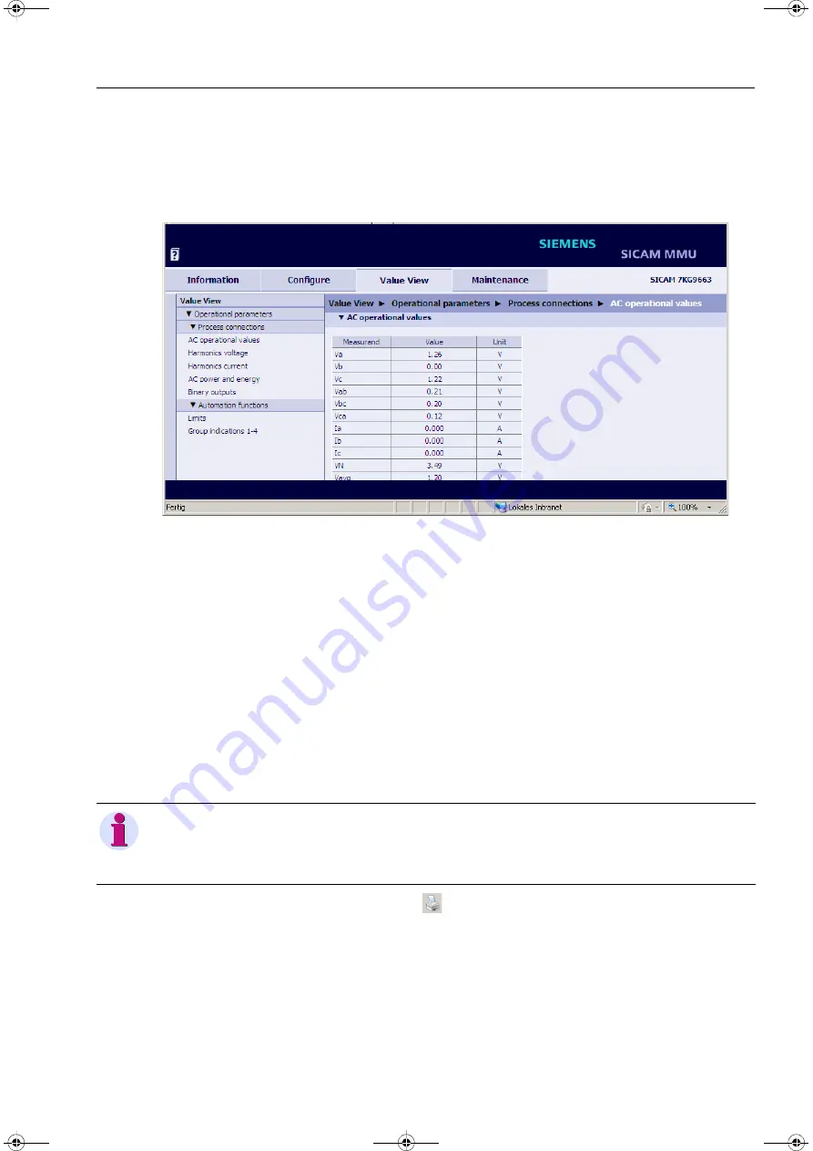 Siemens SICAM MMU 7KG9663 Device Manual Download Page 129