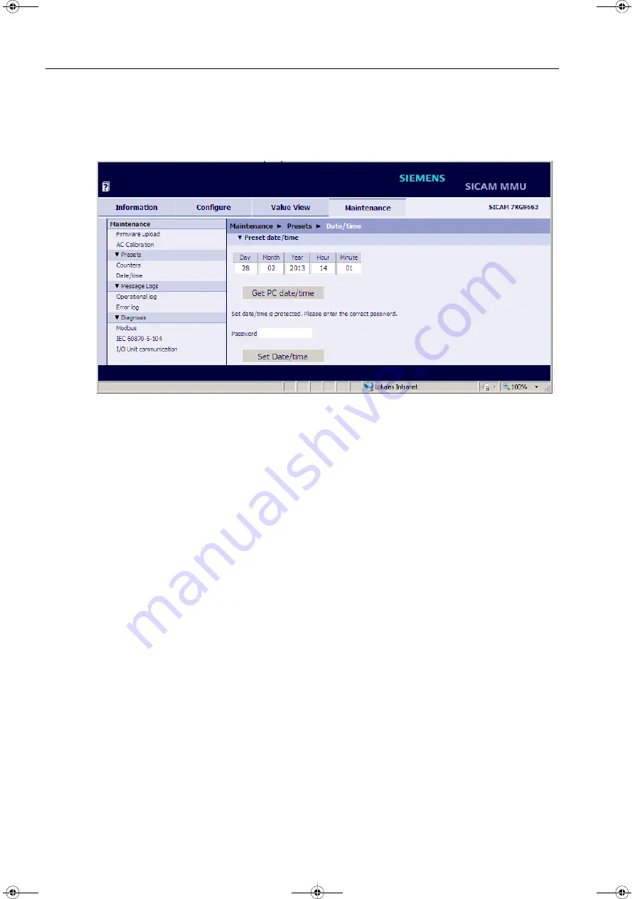 Siemens SICAM MMU 7KG9663 Device Manual Download Page 134