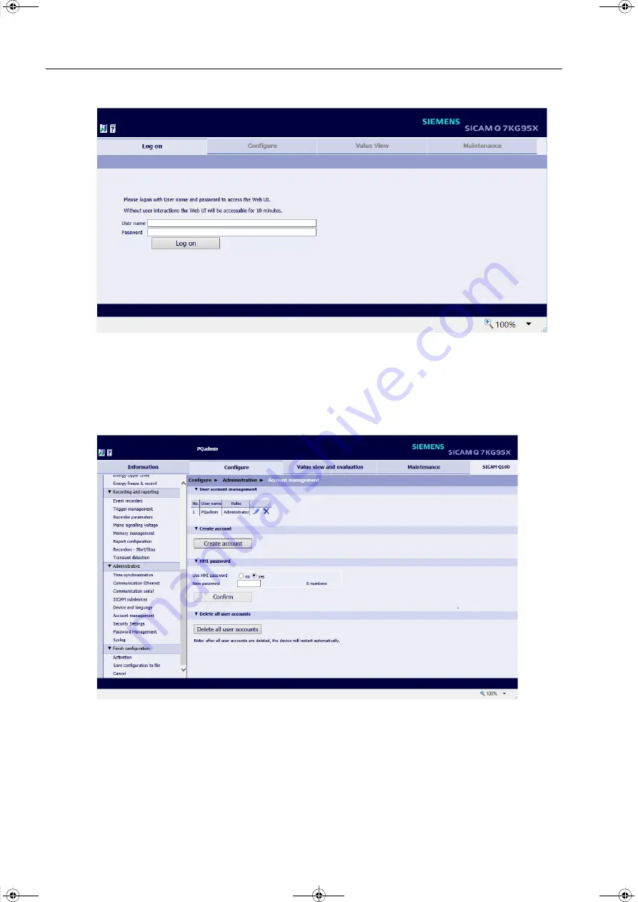 Siemens SICAM Q100 7KG95 Series Manual Download Page 100