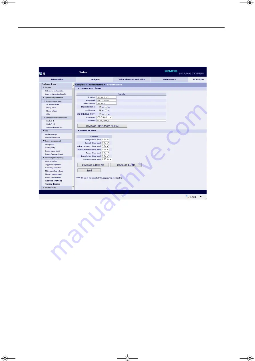 Siemens SICAM Q100 7KG95 Series Manual Download Page 220