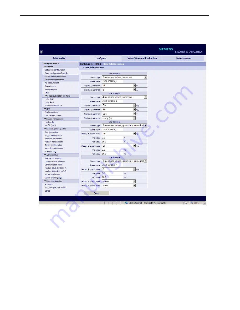 Siemens SICAM Q100 Device Manual Download Page 160