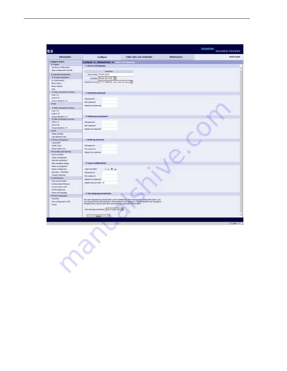 Siemens SICAM Q100 Device Manual Download Page 220