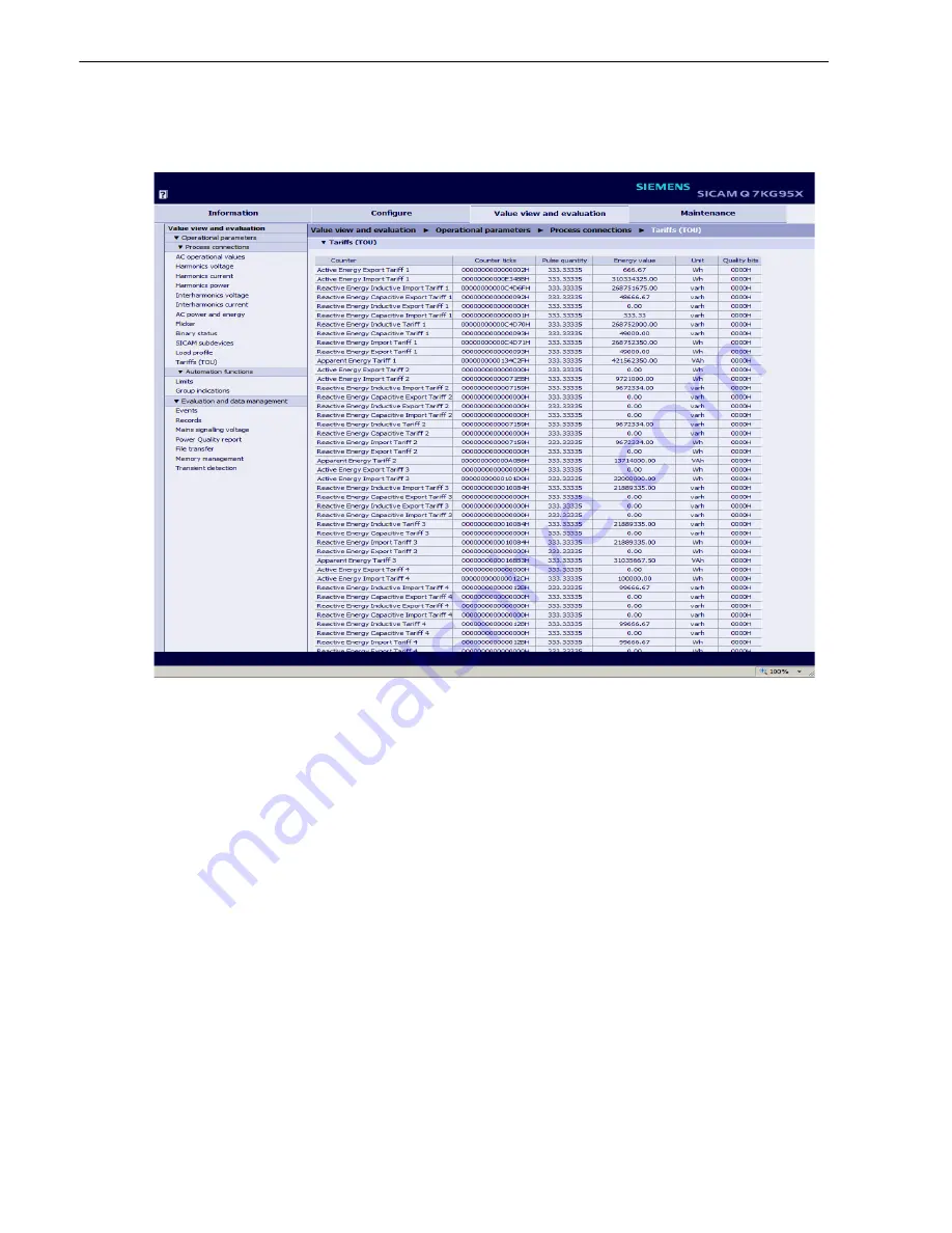 Siemens SICAM Q100 Device Manual Download Page 232