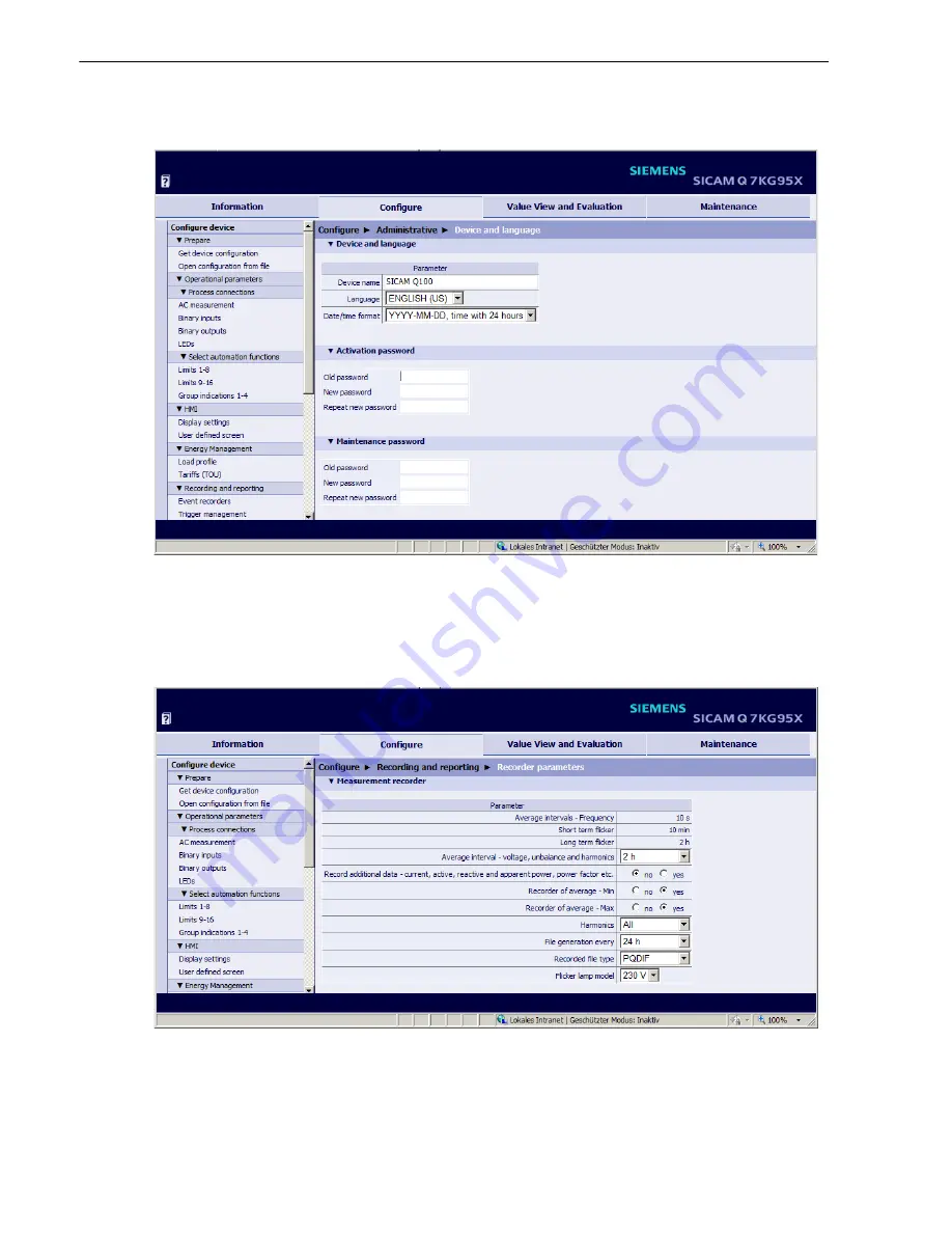 Siemens SICAM Q100 Device Manual Download Page 272