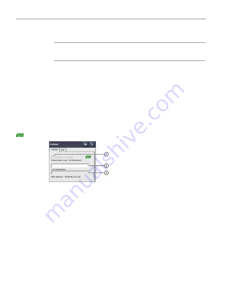 Siemens SIMATIC HMI TP1000F Mobile RO Operating Instructions Manual Download Page 108