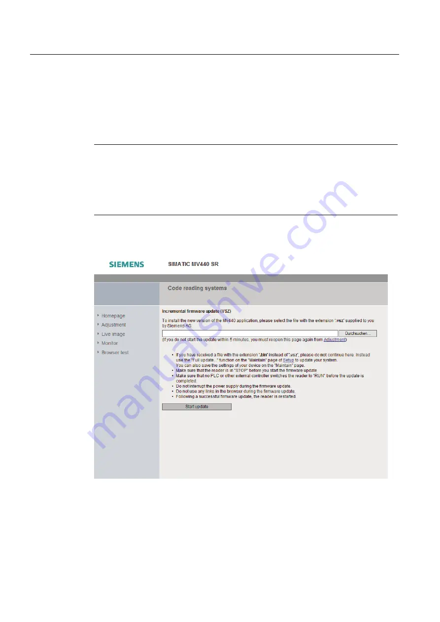 Siemens SIMATIC MV420 Operating Instructions Manual Download Page 222