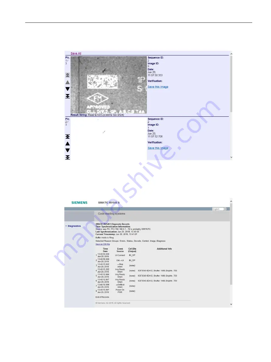 Siemens SIMATIC MV500 Operating Instructions Manual Download Page 287