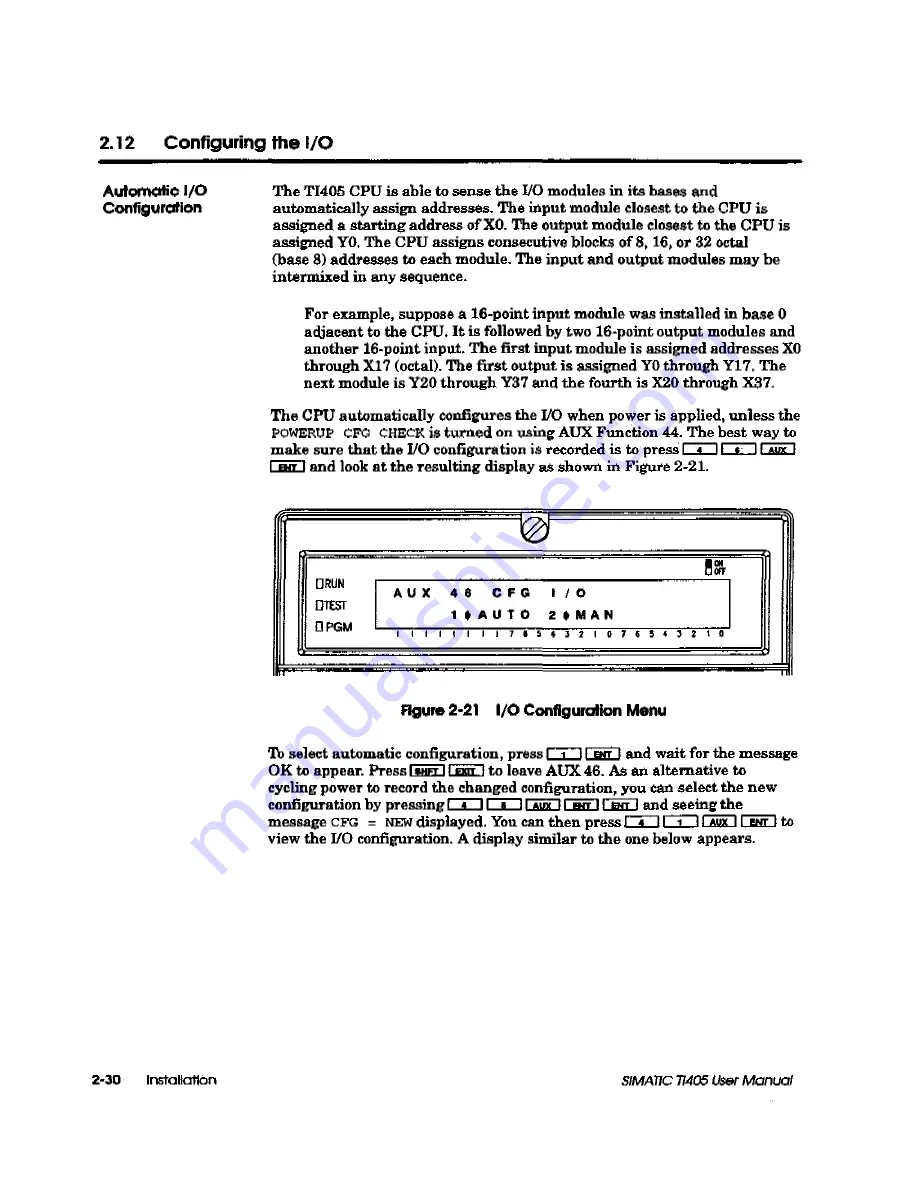 Siemens Simatic TI405 User Manual Download Page 95