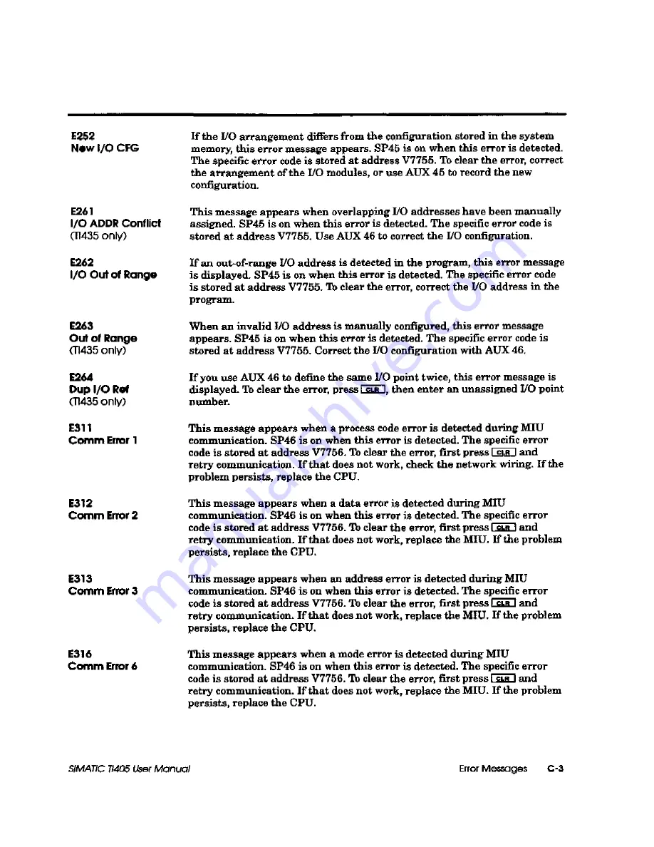 Siemens Simatic TI405 User Manual Download Page 444