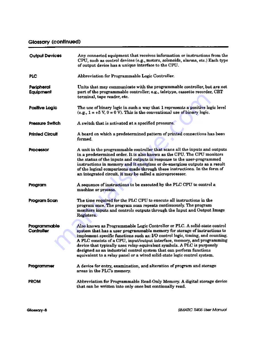 Siemens Simatic TI405 User Manual Download Page 459