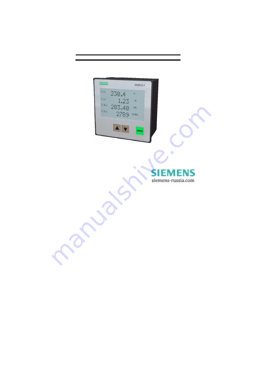 Siemens SIMEAS P 7KG7550 Operating Instructions Manual Download Page 1