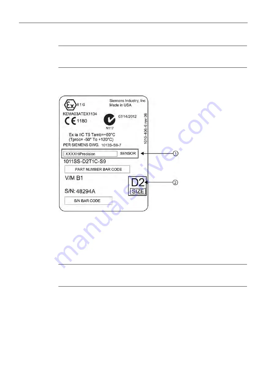 Siemens SITRANS 7ME3500 Operating Instructions Manual Download Page 62