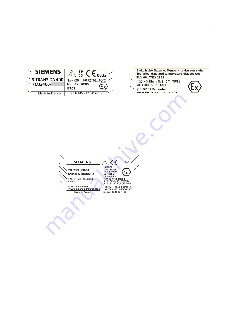 Siemens SITRANS DA400 Operating Instructions Manual Download Page 13