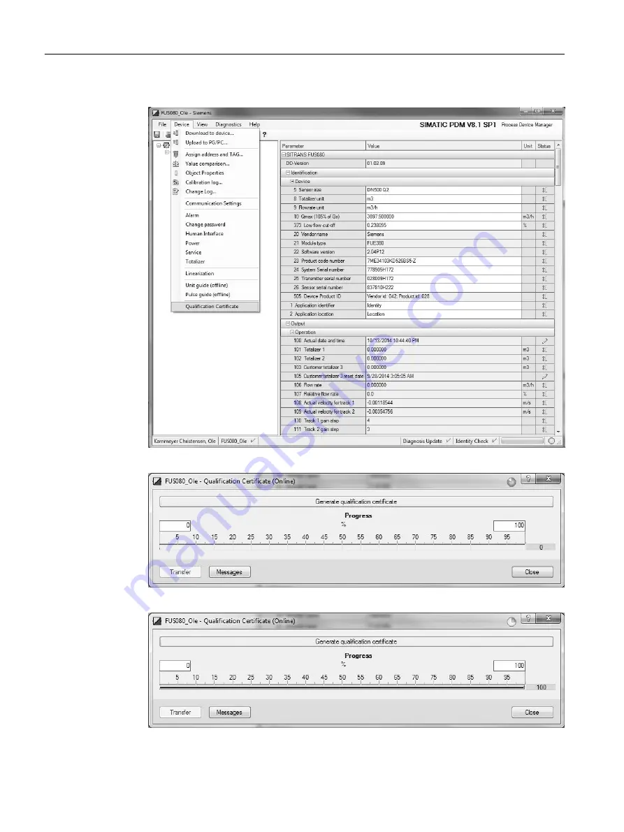 Siemens SITRANS F FUE380 Operating Instructions Manual Download Page 68