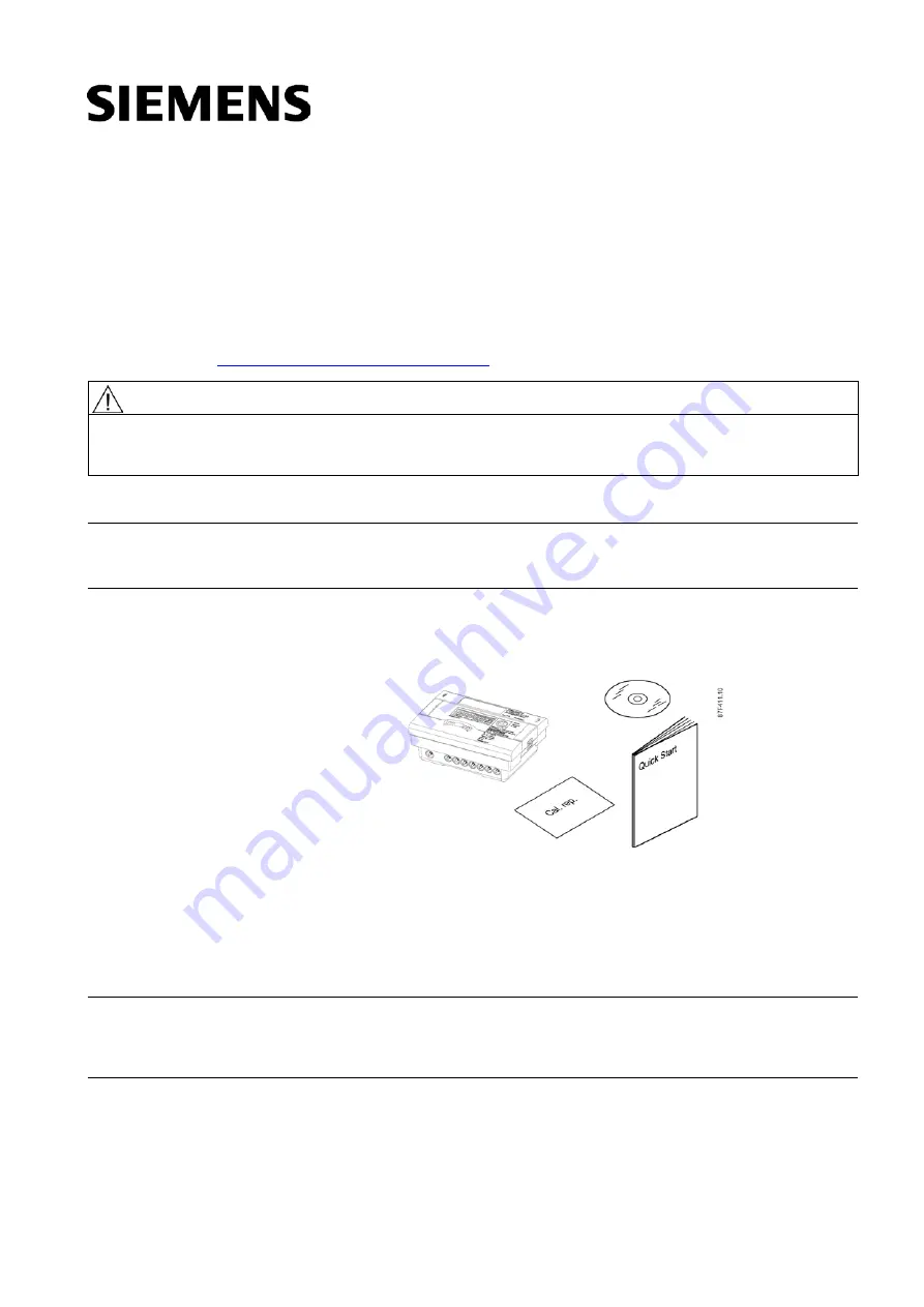 Siemens SITRANS F FUE950 Quick Start Manual Download Page 1