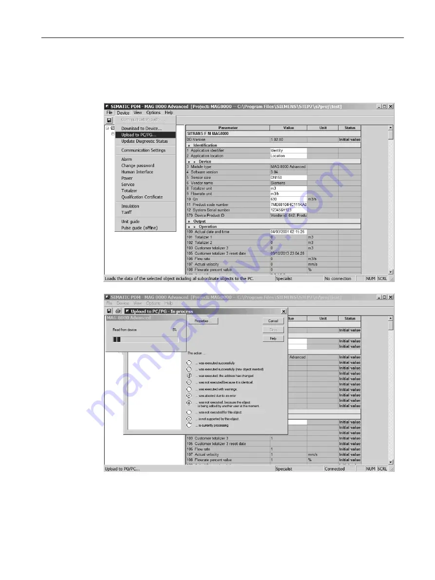 Siemens SITRANS F M MAG 8000 Operating Instructions Manual Download Page 49