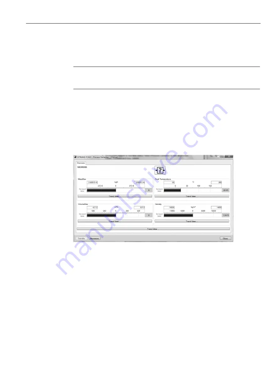 Siemens SITRANS FC410 Operating Instructions Manual Download Page 69