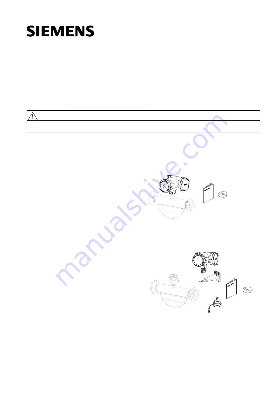 Siemens SITRANS FCT030 Quick Start Manual Download Page 1