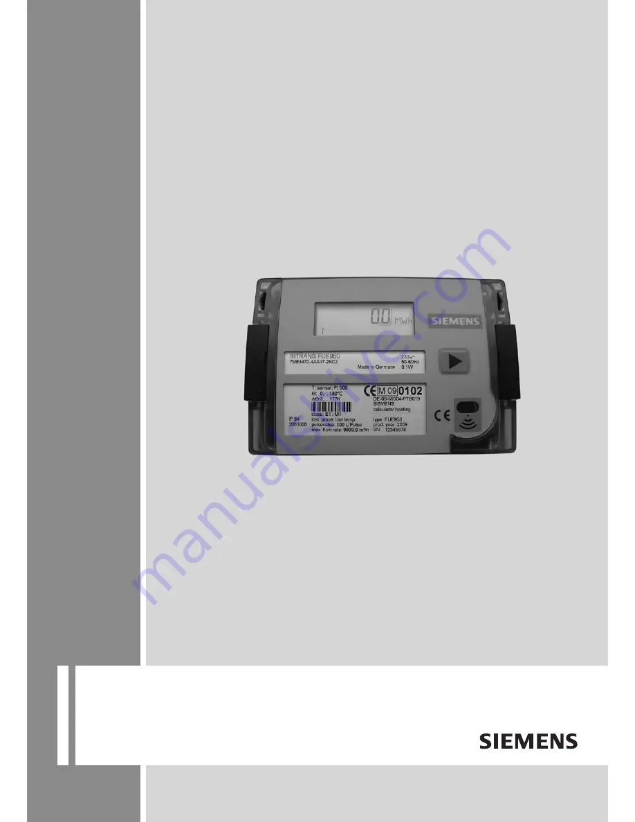 Siemens SITRANS FUE950 Operating Instructions Manual Download Page 1