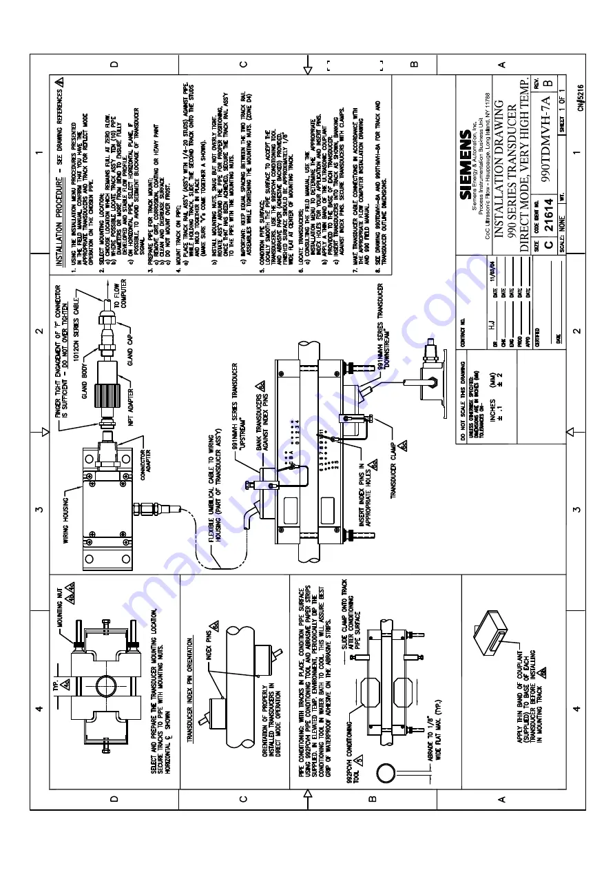 Siemens SITRANS FUP1010 Operating Instructions Manual Download Page 185