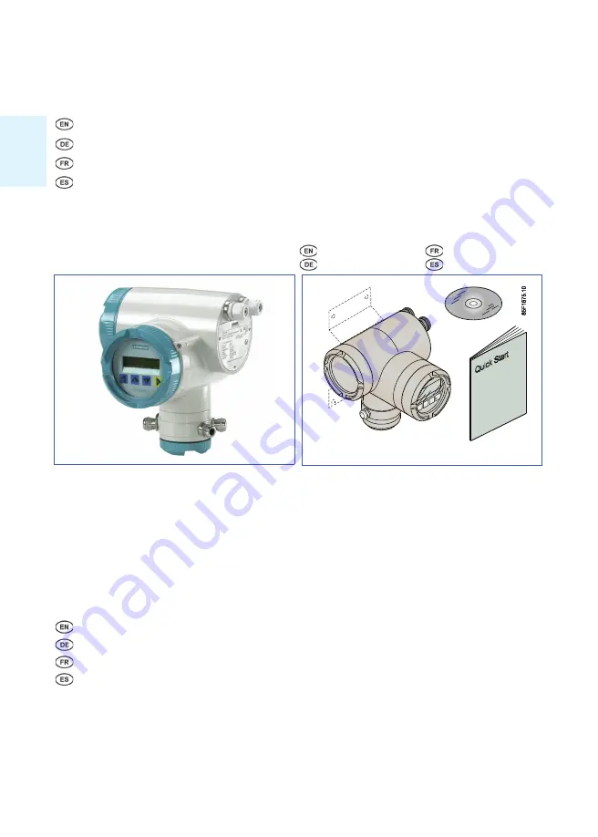 Siemens SITRANS FUS060 HART Quick Start Manual Download Page 1