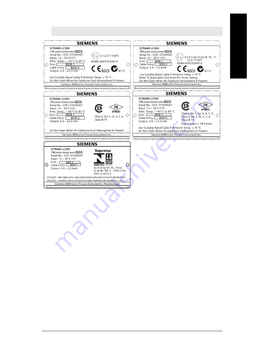 Siemens sitrans lc 300 Quick Start Manual Download Page 9