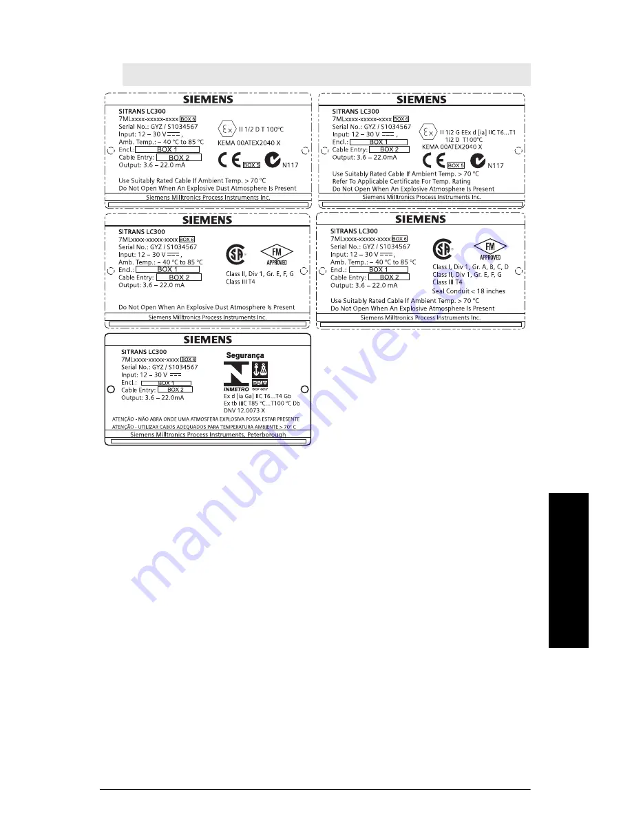 Siemens sitrans lc 300 Quick Start Manual Download Page 89