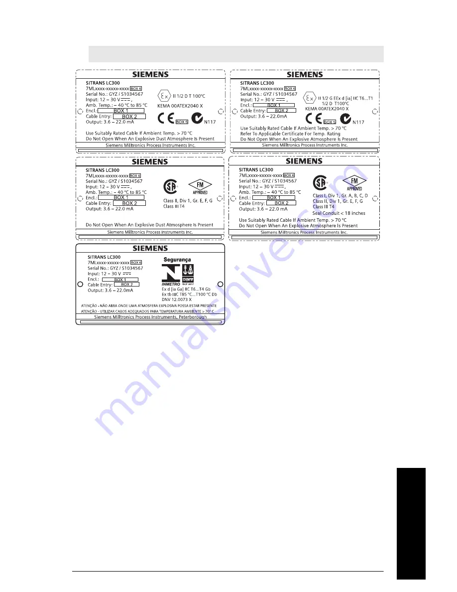 Siemens sitrans lc 300 Quick Start Manual Download Page 99