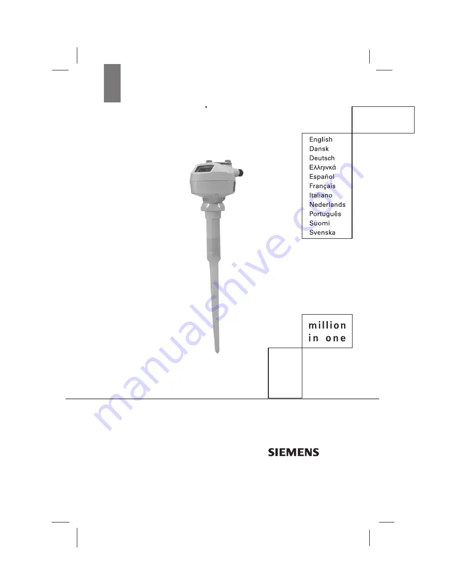 Siemens Sitrans LR200 Quick Start Manual Download Page 1