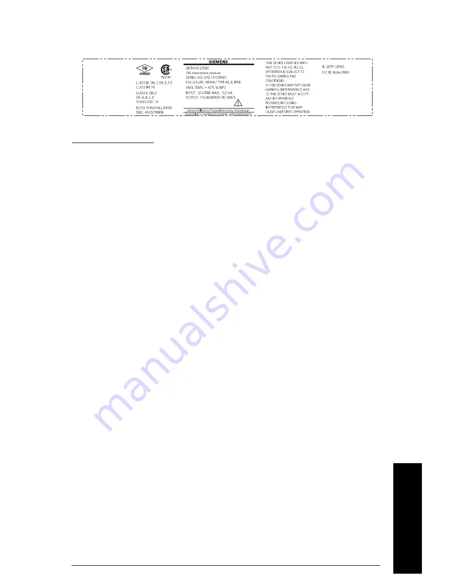 Siemens SITRANS LR560 Quick Start Manual Download Page 111