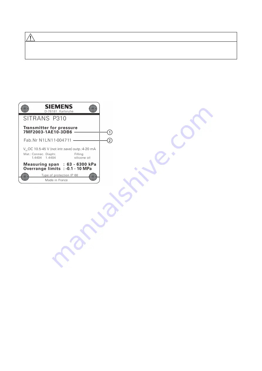 Siemens SITRANS P310 with HART Compact Operating Instructions Download Page 165