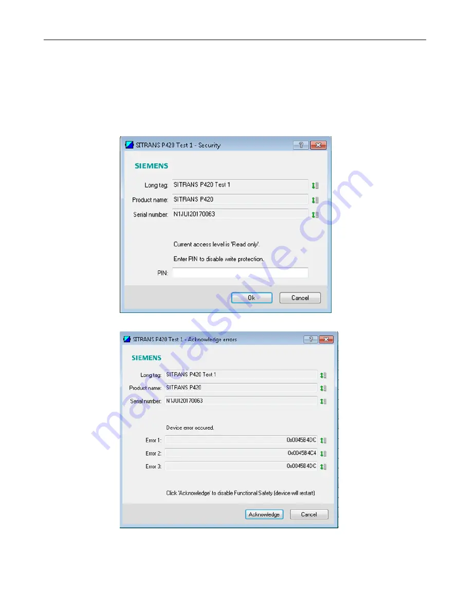 Siemens SITRANS P320 Operating Instructions Manual Download Page 169