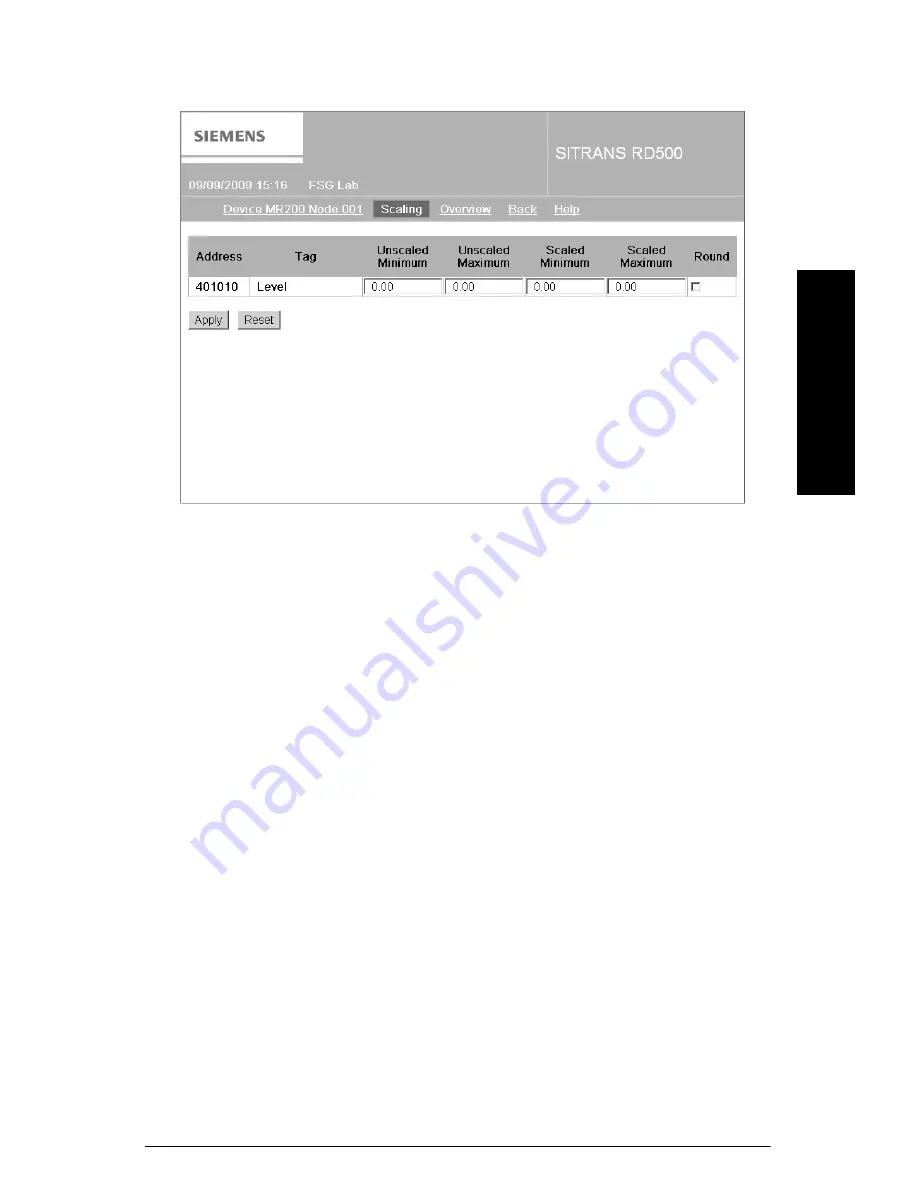 Siemens SITRANS RD500 Operating Instructions Manual Download Page 31